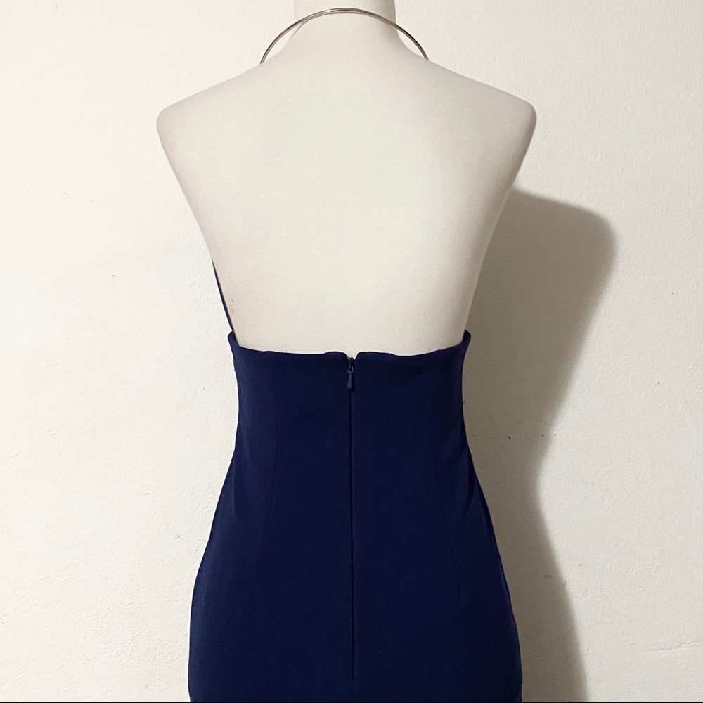AIDAN MATTOX Navy Blue Choker Dress - Picture 3 of 9